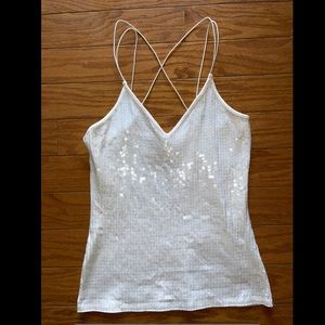Express white sequin camisole size small